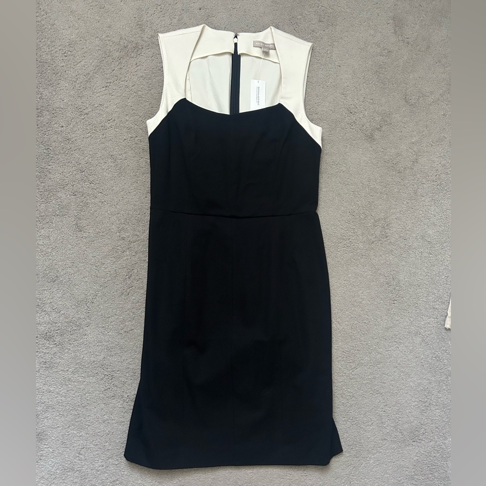Banana Republic Black and Cream Midi Dress